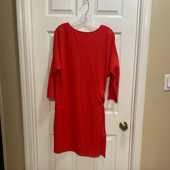 Tommy Bahama Silky French Terry Dress Side Tie Poppy Red Size Large Viscose - Picture 3 of 9